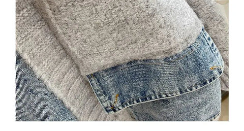 Knitted Cardigan Cover Cool Denim Jacket