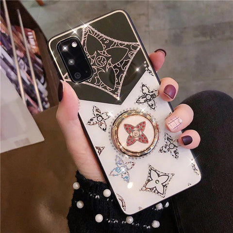 Glitter Diamond Phone Case Bling Cover For Samsung Galaxy S23 Ultra S22 Plus S21 Ultra Case With Ring Phone Holder