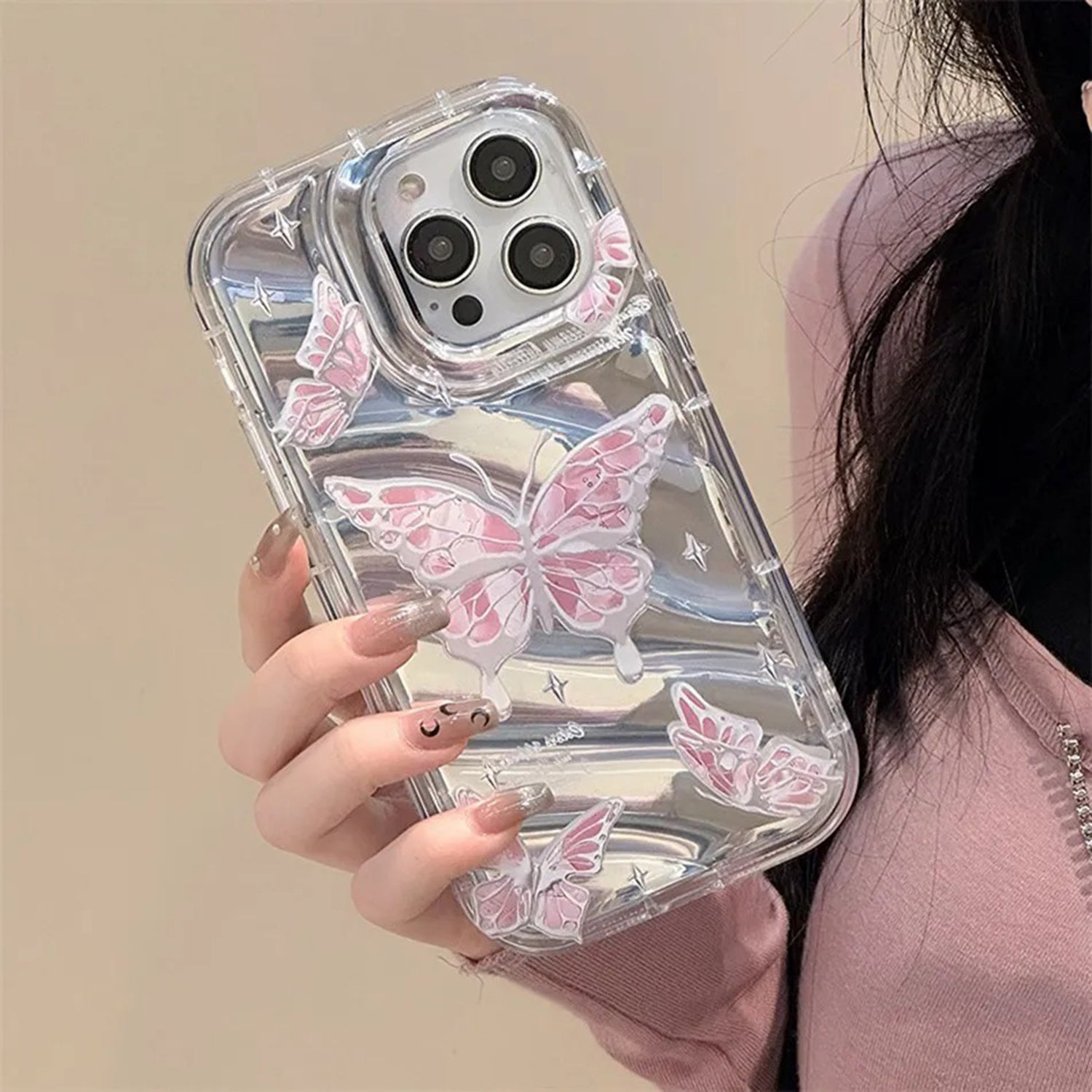 Phantom Pattern Phone Case For iPhone 11 12 13 14 15 Laser Film Soft Cover with Lanyard