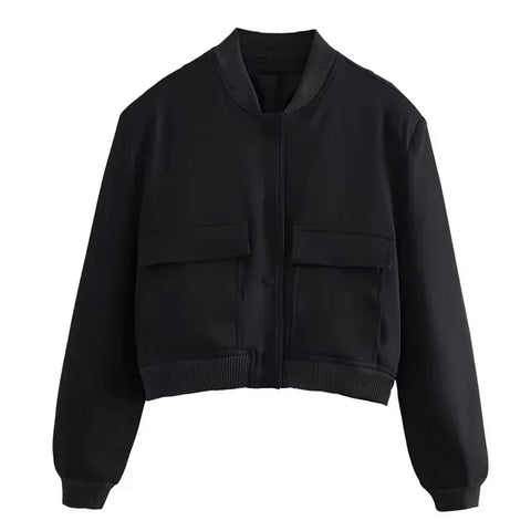 Casual Cropped Bomber Jackets