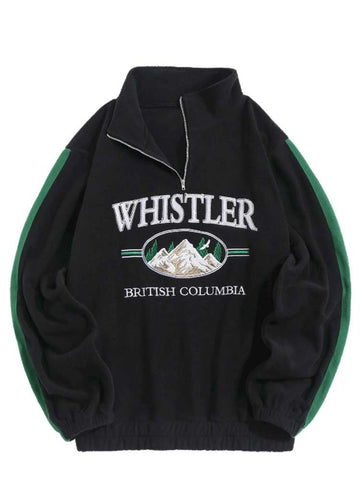 Sweat-shirts à demi-fermeture éclair imprimés Whistler British Colombia