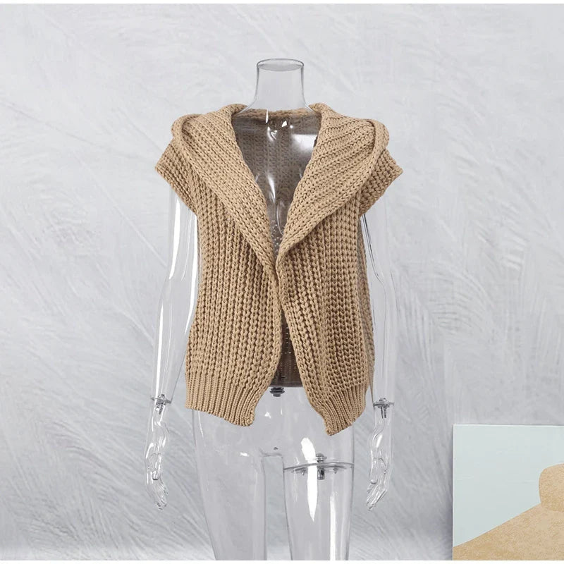 2024 Hooded Sleeveless Knit Vest