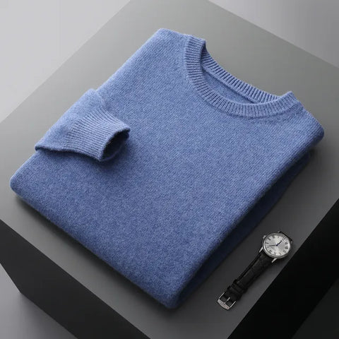 Soft Mens Round Neck Thickened Wool Sweaters