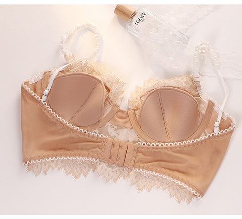 Classic Bra Ultra Thin Lace Underwear Push Up Brassiere Lingerie Transparent Eyelash Bralette