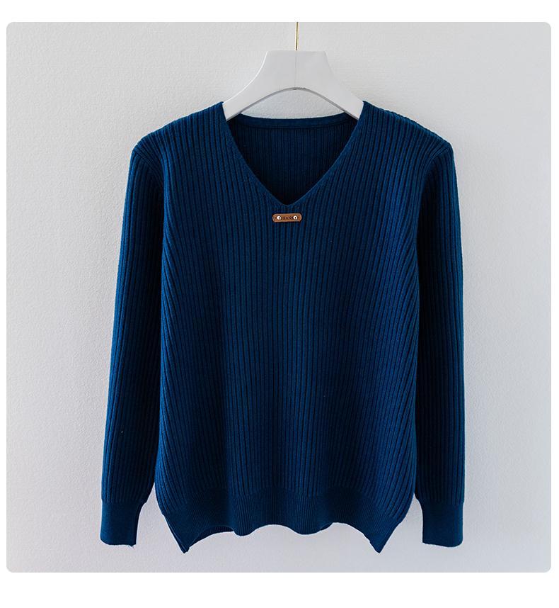 V-Neck Basic Style Autumn Winter Sweater