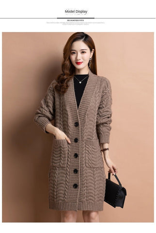 Plus Size Loose Fit Knitted Winter Cardigan Sweaters