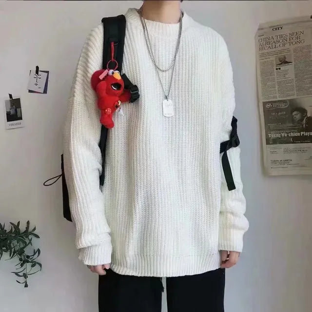 Korean Style Men Street Knitted Warm Sweaters