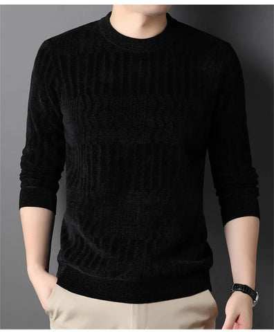 Men's Fleece O-Neck Sweater: Warm, Soft, and Thick for Winter/Autumn