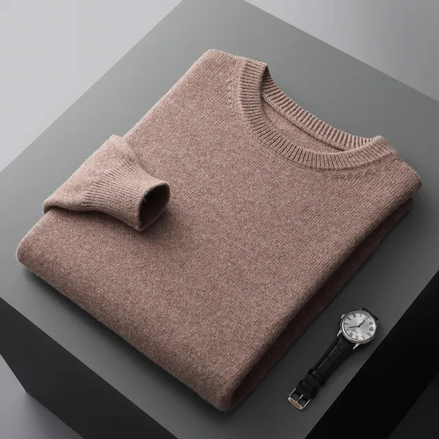 Soft Mens Round Neck Thickened Wool Sweaters