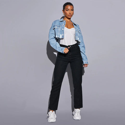 Raw Frayed Style Cool Jean Jackets For Spring