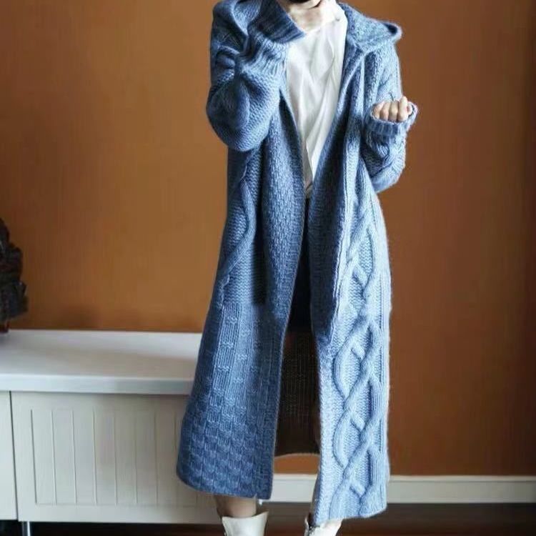 Trendy Hooded Long Cardigan