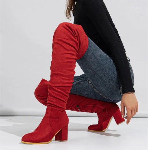 Thick Heel Elegant Winter Style Over the Knee High Boots