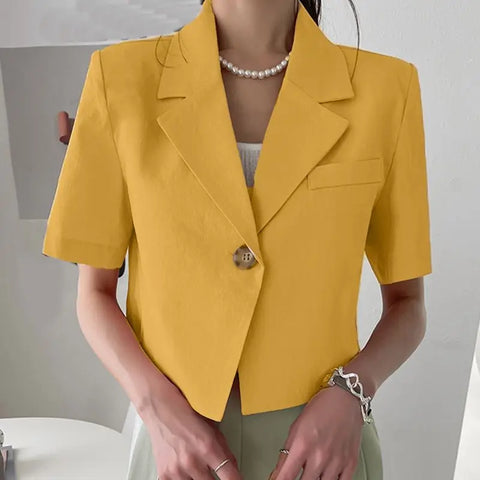 Chic One Button Blazer Jacket For Summer