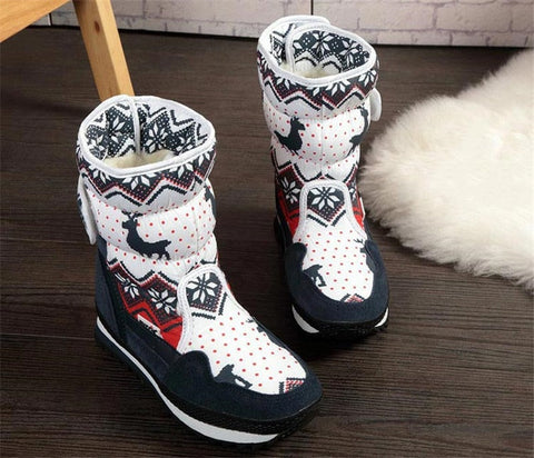 Natural Wool Insole Cow Suede Snow Boots