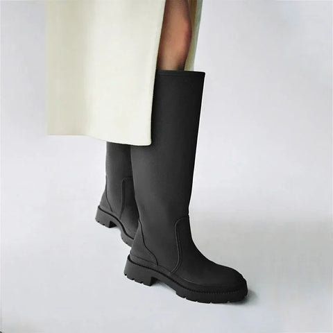 Cool Design Chunky Bottom Long Knee High Boots