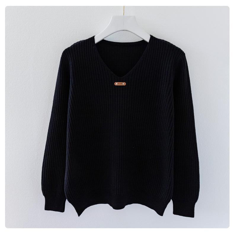 V-Neck Basic Style Autumn Winter Sweater