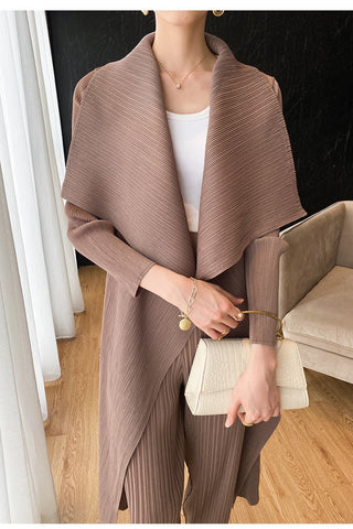 Lapel Neck Wool Cape Poncho Cardigan