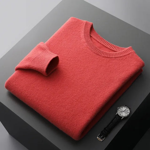 Soft Mens Round Neck Thickened Wool Sweaters