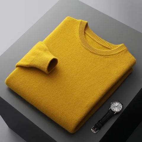 Soft Mens Round Neck Thickened Wool Sweaters