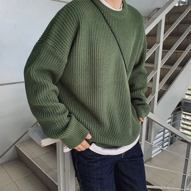 Korean Style Men Street Knitted Warm Sweaters