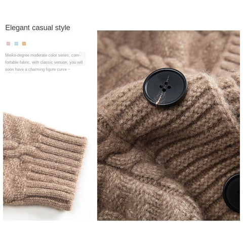 Plus Size Loose Fit Knitted Winter Cardigan Sweaters