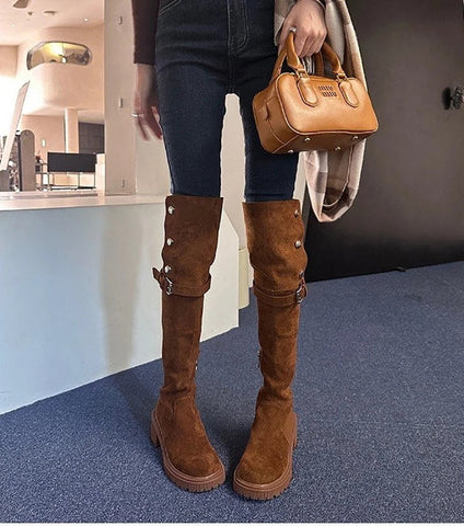 Winter Slip-On Over-the-Knee Boots: Fashionable & Comfortable