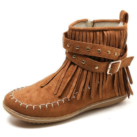 Bohemian Retro Style Tassels Ankle Boots