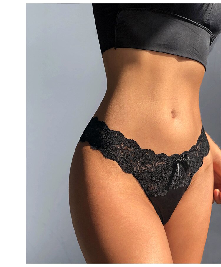 3 Teile/los Spitze Höschen Low-taille Unterwäsche Weibliche G String Tanga Dessous Versuchung Aushöhlen Dessous