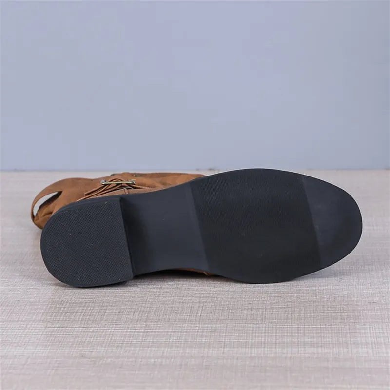 Buckle Decoration Slip on Comfortable Simple Winter Boots