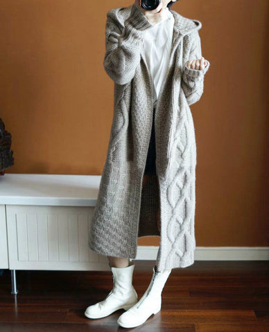 Trendy Hooded Long Cardigan