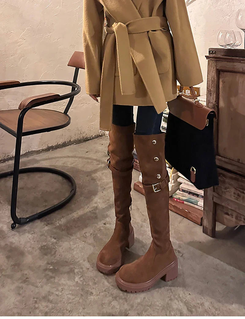 Winter Slip-On Over-the-Knee Boots: Fashionable & Comfortable