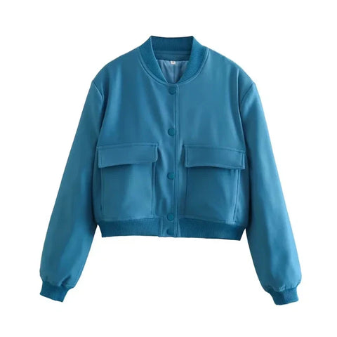 Casual Cropped Bomber Jackets