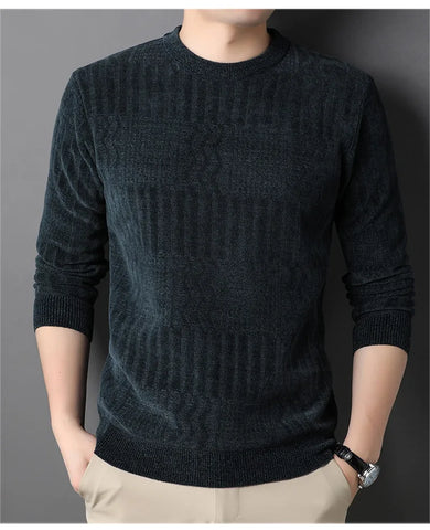 Men's Fleece O-Neck Sweater: Warm, Soft, and Thick for Winter/Autumn