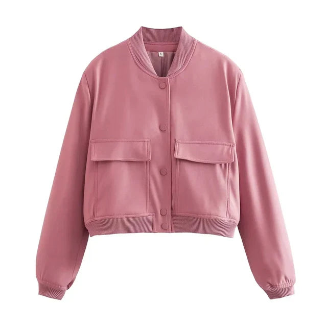 Casual Cropped Bomber Jackets