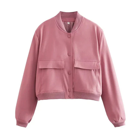 Casual Cropped Bomber Jackets