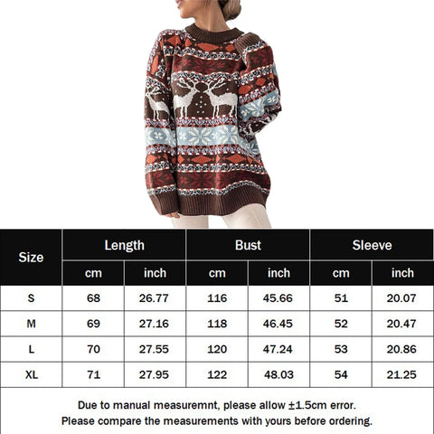 Christmas Knit Sweater: Elegant Snowflake Deer Pattern