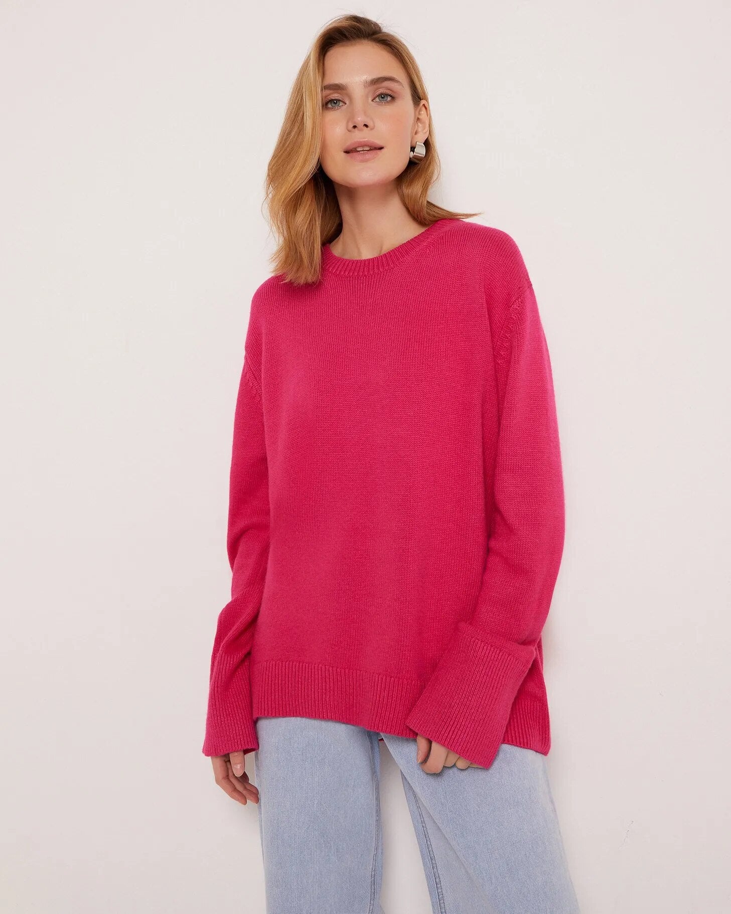 O-Neck Casual Solid Color Sweaters