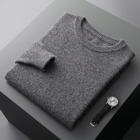 Soft Mens Round Neck Thickened Wool Sweaters