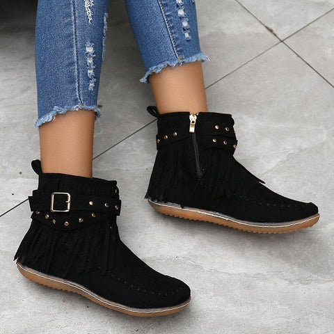 Bohemian Retro Style Tassels Ankle Boots