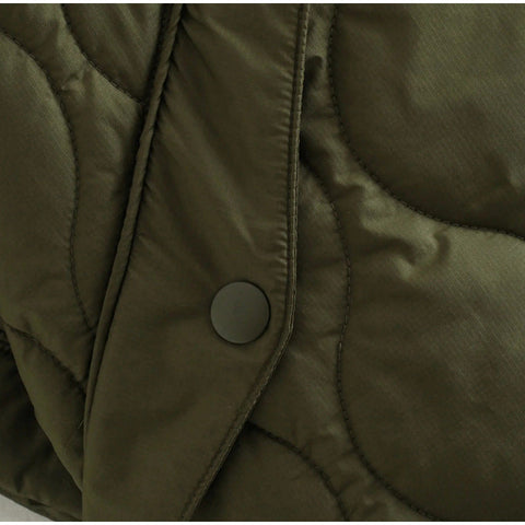 Big Pocket Green Winter Outwear Parka Coat