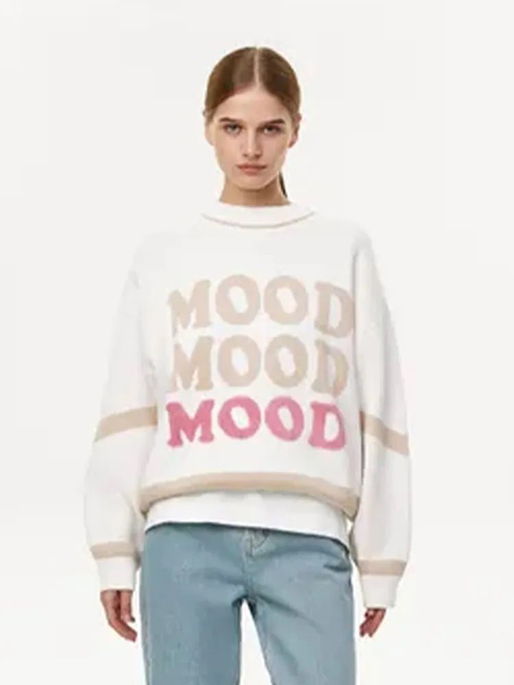 MOOD X3 Autumn Casual Crew Neck Long Sleeve Pullover Sweaters