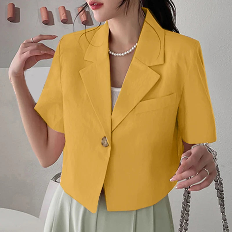 Chic One Button Blazer Jacket For Summer