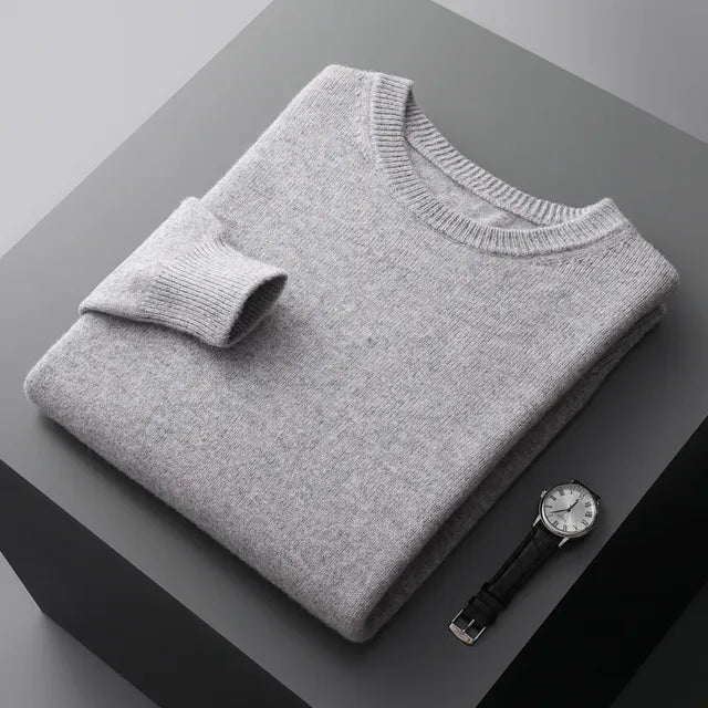 Soft Mens Round Neck Thickened Wool Sweaters