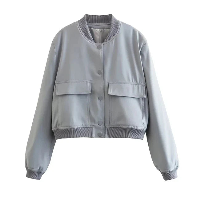 Casual Cropped Bomber Jackets