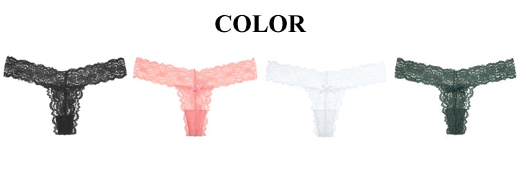 3 Pcs/Lot G String Lace Panties Lingerie Temptation Low-waist Thong Underwear Female Transparent T-Back Intima