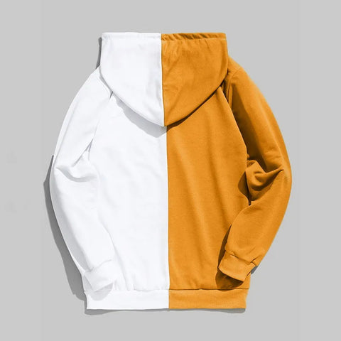 Men's Casual Half Color Cotton Hoodies