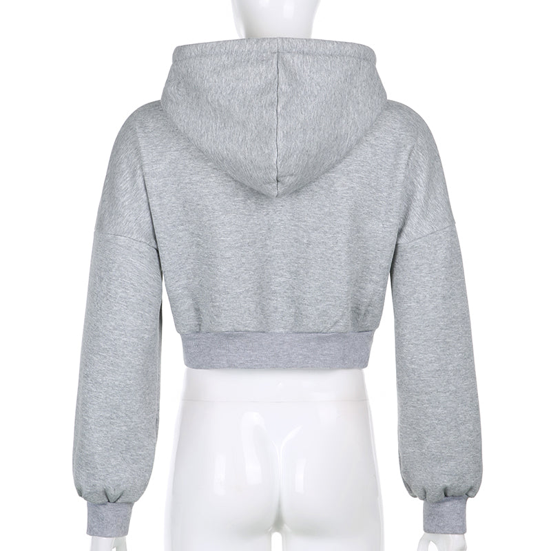 Straight Style Zipper Long Sleeve Hoodies