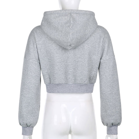 Straight Style Zipper Long Sleeve Hoodies