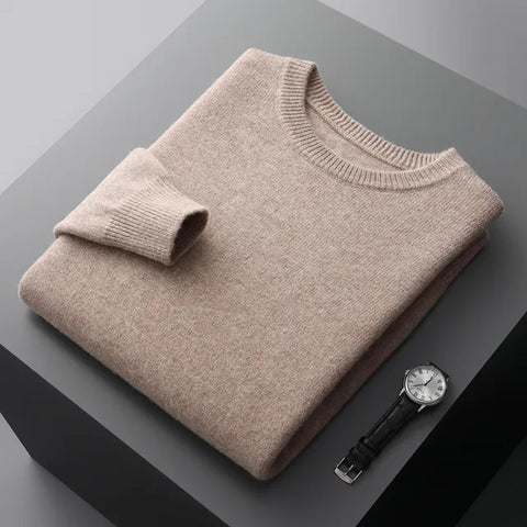 Soft Mens Round Neck Thickened Wool Sweaters