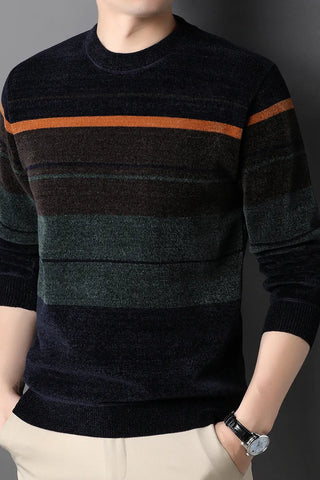 Men's Printed Fleece Sweater: Autumn/Winter Warmth in Korean Style